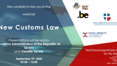 Webinar ”New Customs Law” on September 29, 2020 at 09h30